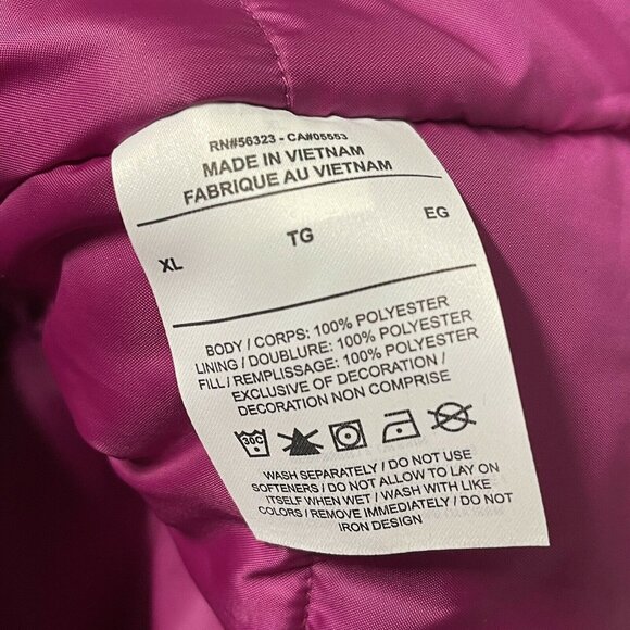 Womens Nike Jacket XL Long NSW Parka Thermal Insulation Loose Fit Fuchsia Purple - Picture 10 of 10